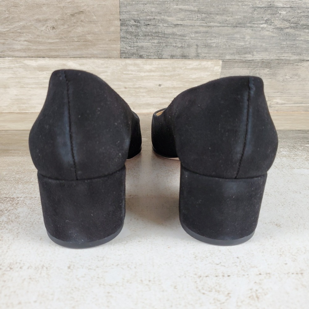 Bernardo Millie Womens Pumps Sz 8.5 M Black Suede Block Heel Pointed Toe - Picture 3 of 10
